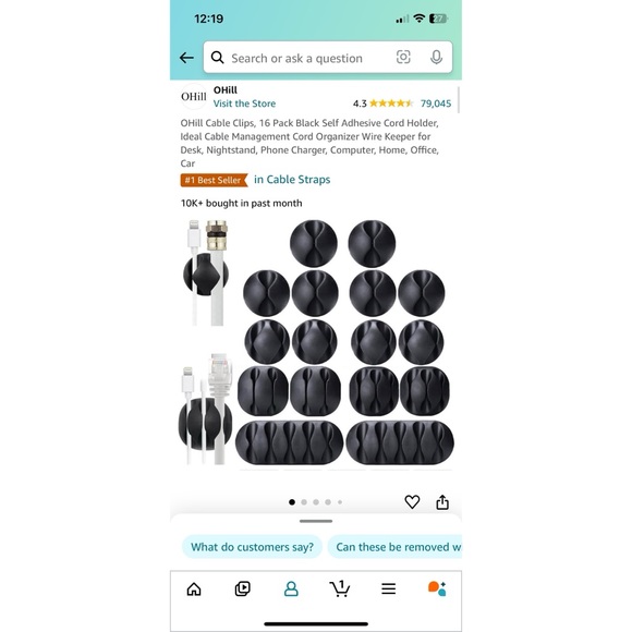 Adhesive Cable and Cord Organizer Clips, 16-Piece Set - Picture 4 of 4